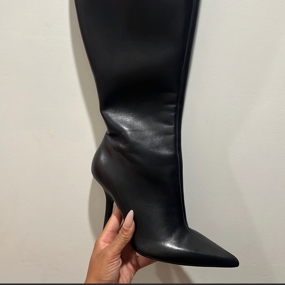 Zara Leather Knee High Pointy Toe Boots sz 9 - Picture 3 of 3